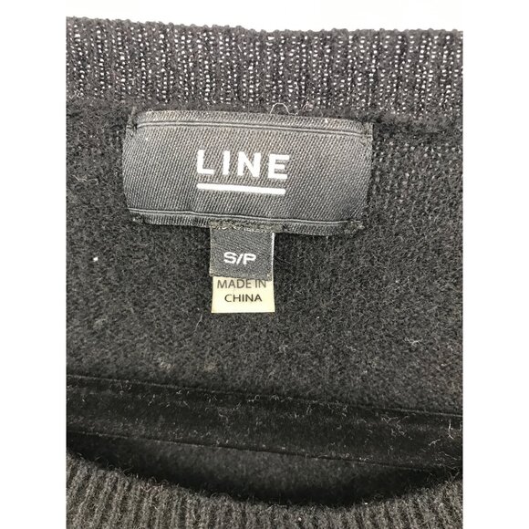 LINE Cold Shoulder Cashmere Black Sweater Size Small - Picture 4 of 6